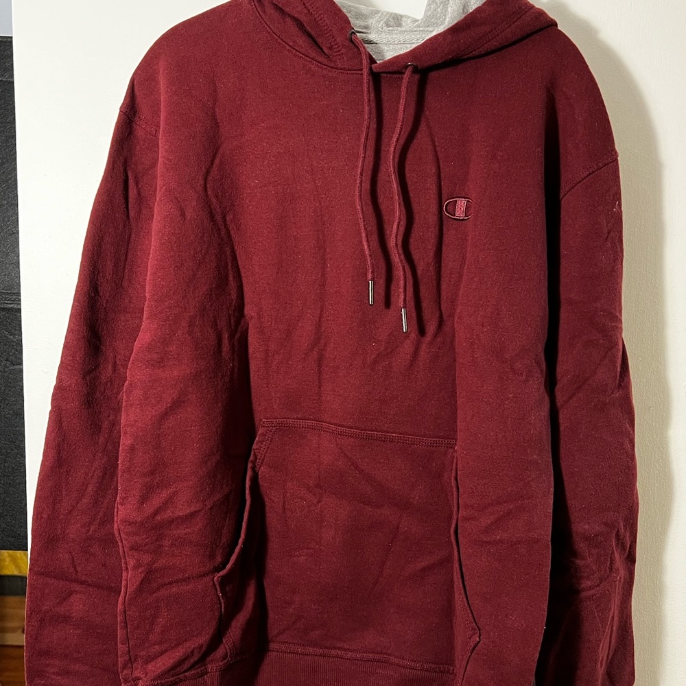 champion hoodie maroon red medium mens